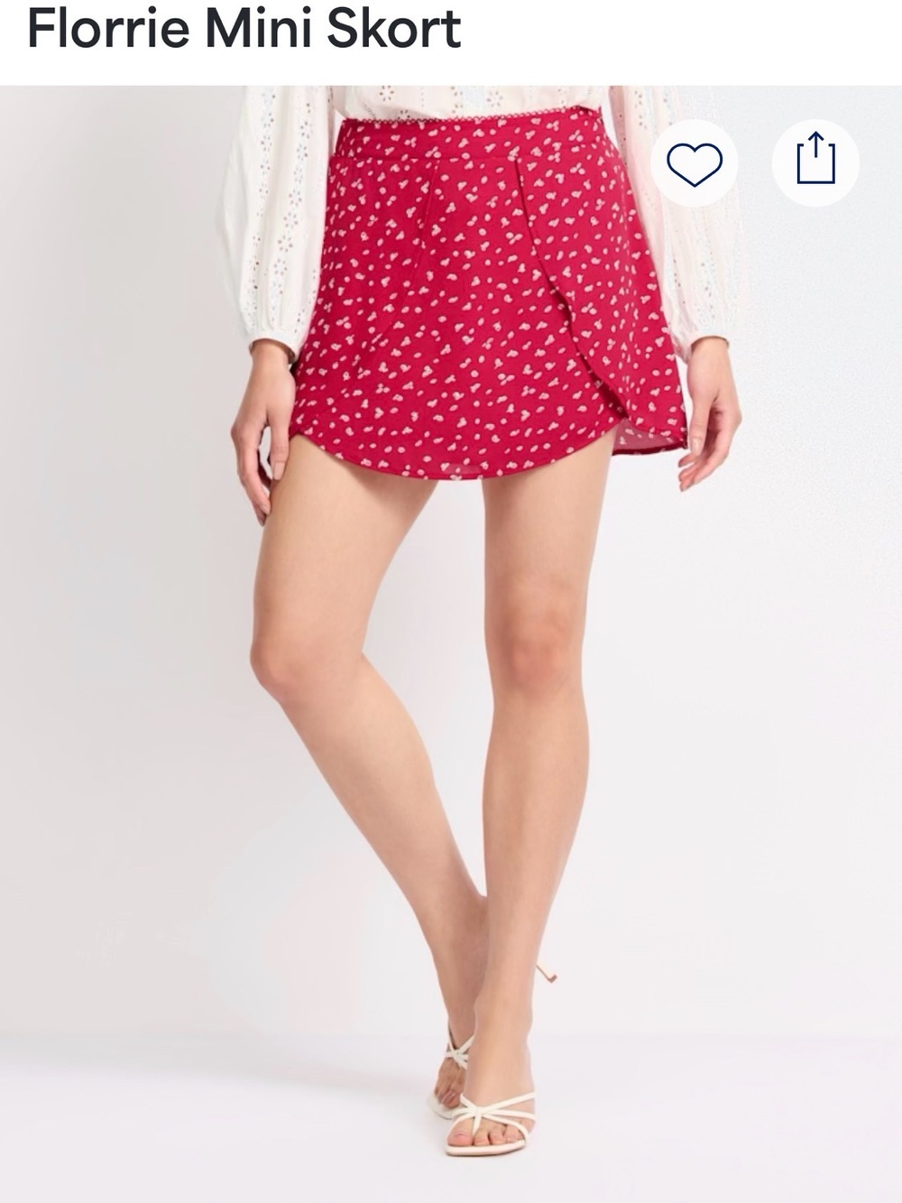 Gilli Red Heart Print Florrie Mini Skort